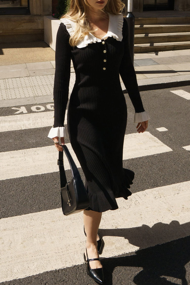 Black sweater dress outlet with white collar