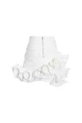 Asymmetric Drape Pleated Ruffle Ruched Bodycon High Waist Mini Skirt