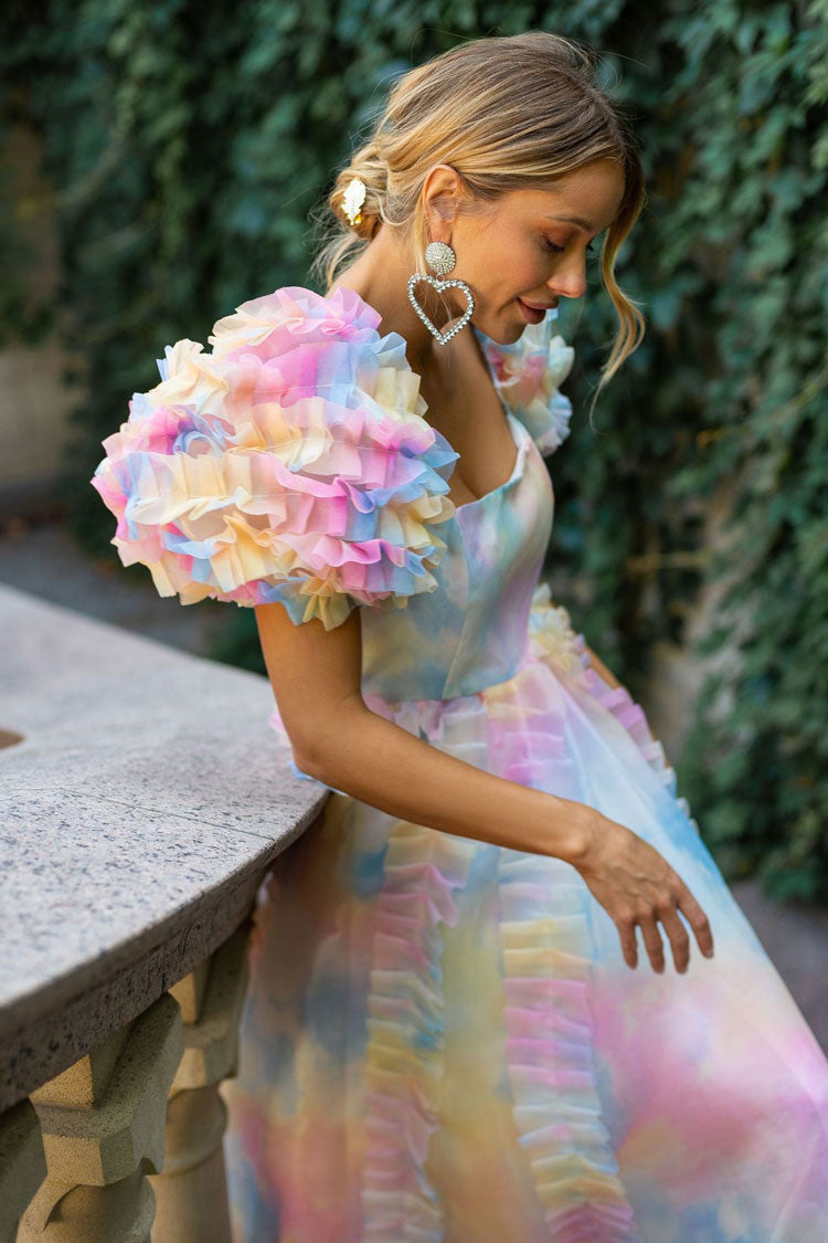 Rainbow Layered Tulle Skirt, Tiered Tulle Long Party Skirt, Prom Skirt, Fairy Tulle Skirt