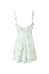 Flowy Sweetheart Bustier Suspender Strap Floral Printed Skater Mini Sundress