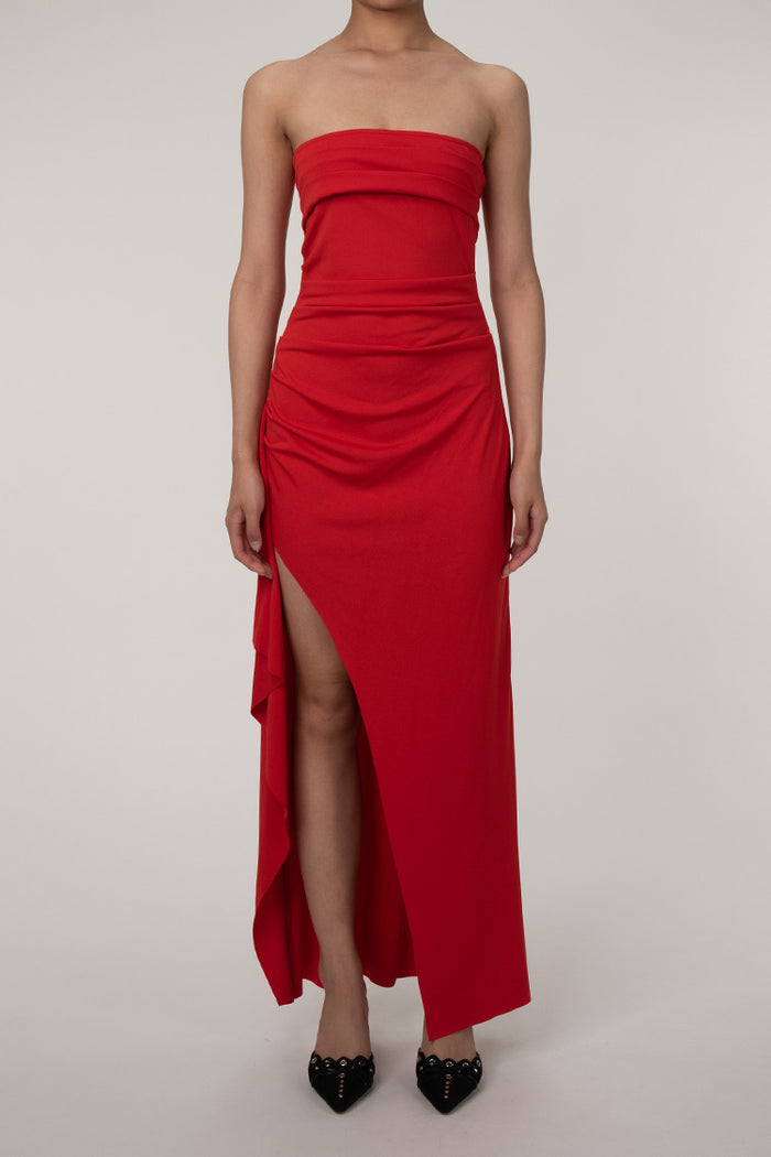 Red strapless summer dress online