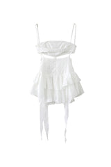 Sexy Cut Out Drop Waist Broderie Anglaise Tiered Ruffle Micro Sundress