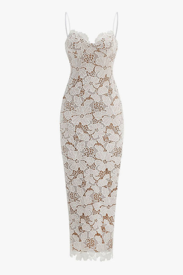 Sexy Floral Embroidered Lace Bustier Lace Up Sleeveless Evening Maxi Dress