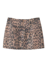 Sexy High Waist Bodycon Hidden Zipper Leopard Print Micro Mini Party Skirt