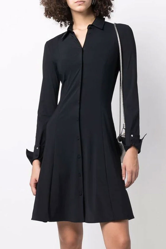 Black long sleeve button down dress on sale