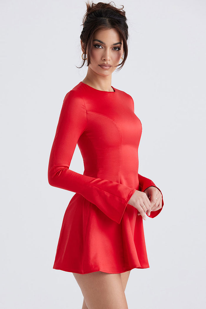 Long sleeve fit flare dress best sale