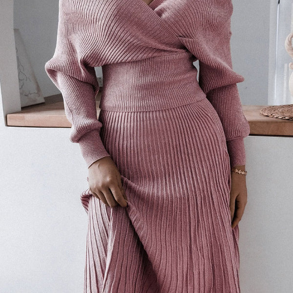 Off the shoulder sweater midi dress on sale