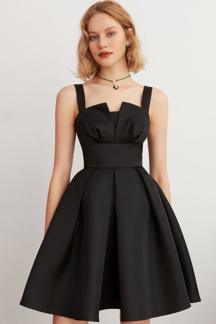 Black fit fashion and flare party dress